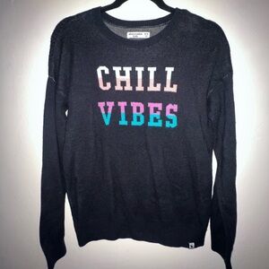 Abercrombie Kids navy blue Sweater with Colorful Text